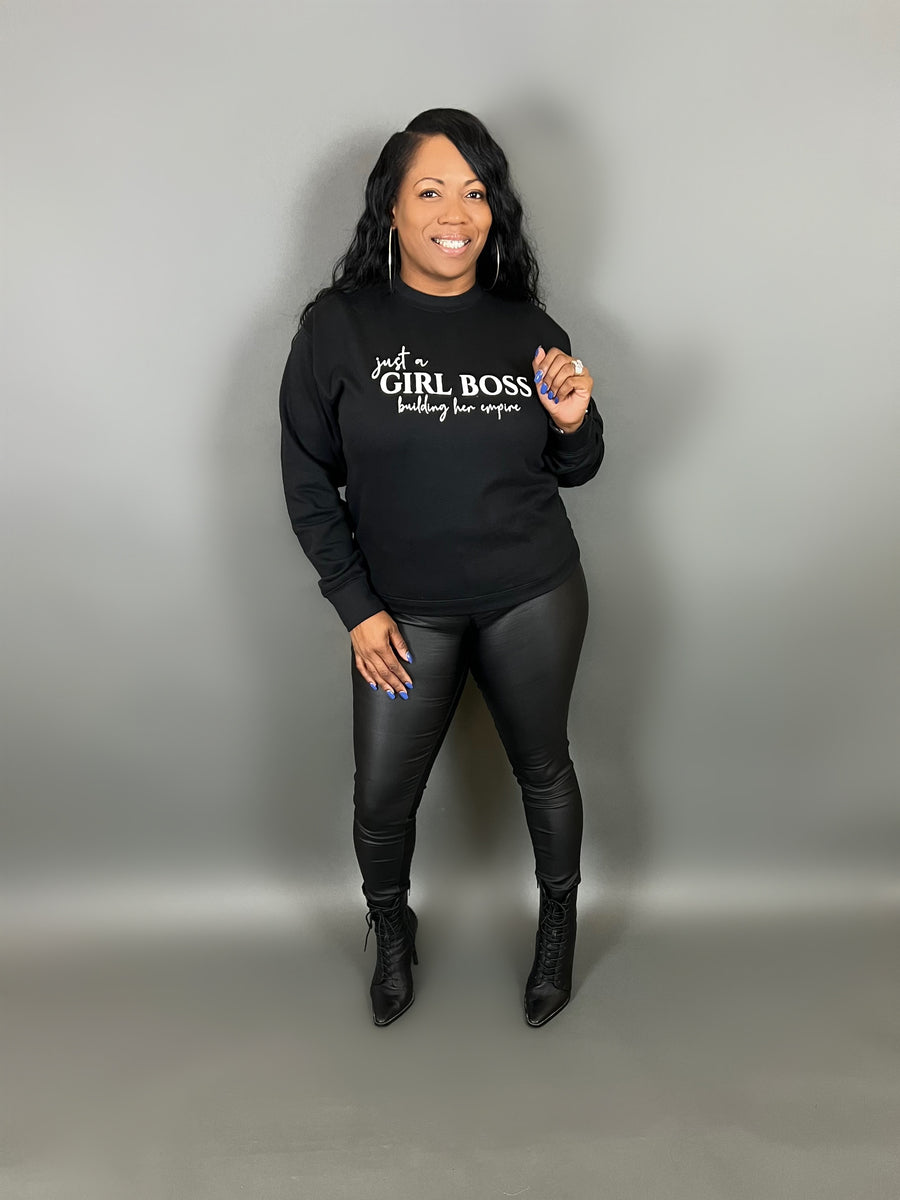 JUST A GIRL BOSS SWEATSHIRT MMI Luxe Boutique