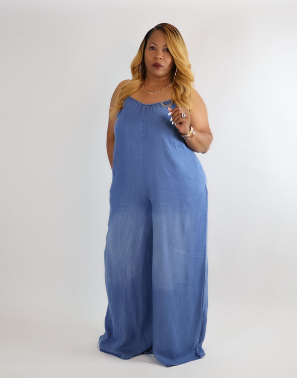 DENIM DREAM WIDE-LEG JUMPSUIT