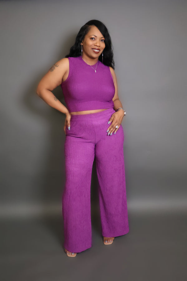 ALORA PANTS SET- VIOLET