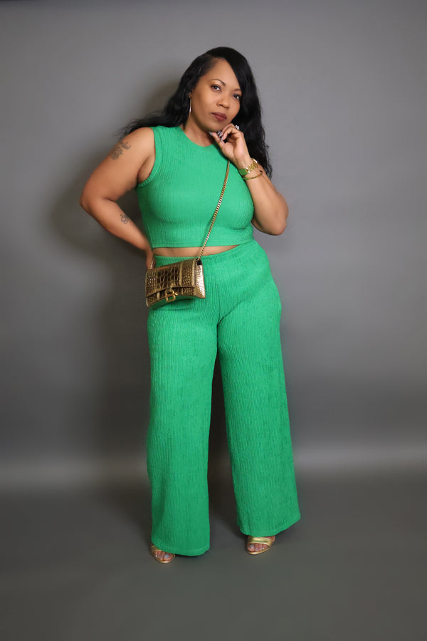 ALORA PANTS SET- GREEN