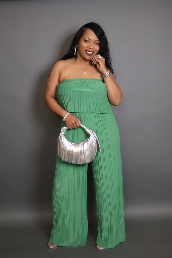 IN MY ERA JUMPSUIT- LIGHT GREEN