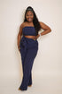 STANDING ON BUSINESS TWO PIECE SET - NAVY/WHITE