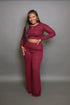 POPULAR DEMAND PANTS SET - BURGUNDY